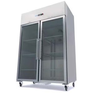 Frys – 1200L – 6 justerbara hyllor (2/1 GN)- Rostfritt Stål – med Glasdörr