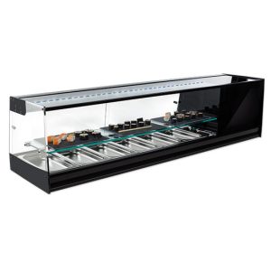 Sushikyl 4x GN 1/3, 2 plan glashylla & Led Lampa, +1°/+5°C