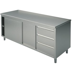 Arbetsbänk med draglådor till höger, 700mm djup